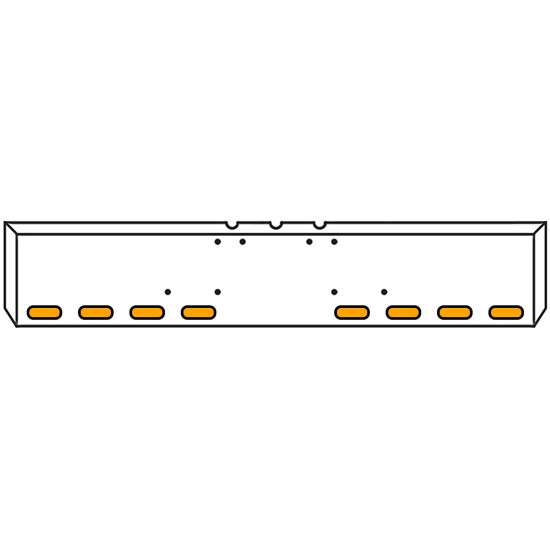 20 Inch Chrome Texas Boxed End Bumper Kit With Mounting And 8 Oval Amber-Amber Mirage Lights For Freightliner Classic, Flc, Flt