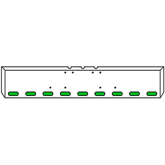 20 Inch Chrome Texas Boxed End Bumper Kit With Mounting And 9 Oval Amber-Green Dual Revolution Lights For Freightliner Classic, Flc, Flt