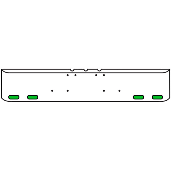 20 Inch Chrome Texas Rolled End Bumper With 4 Oval Amber/Green Led Clear Lens Dual Revolution Lights