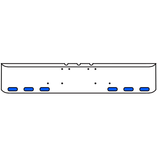 20 Inch Chrome Texas Rolled End Bumper With 6 Oval Amber/Blue Led Clear Lens Dual Revolution Lights