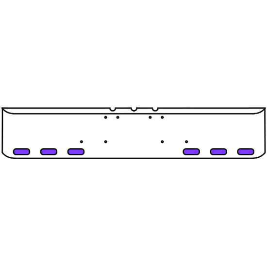20 Inch Chrome Texas Rolled End Bumper With 6 Oval Amber/Purple Led Clear Lens Dual Revolution Lights
