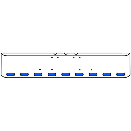 20 Inch Chrome Texas Rolled End Bumper With 9 Oval Amber/Blue Led Clear Lens Dual Revolution Lights