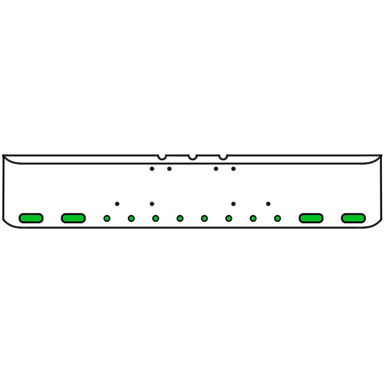 22 Inch Chrome Texas Rolled End Bumper With 4 Oval, 8 - 2 Inch Amber/Green Dual Revolution Leds, Chrome Bezels