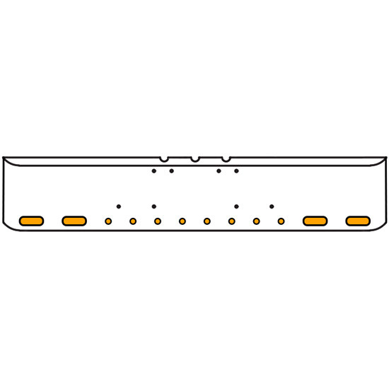 22 Inch Chrome Texas Rolled End Bumper With 4 Oval, 8 - 2 Inch Amber/Clear Trux Leds, Chrome Bezels With Visor