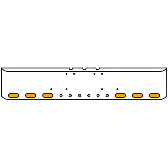 22 Inch Chrome Texas Rolled End Bumper With 6 Oval, 6 - 2 Inch Amber/Amber Mirage Leds, Chrome Bezels