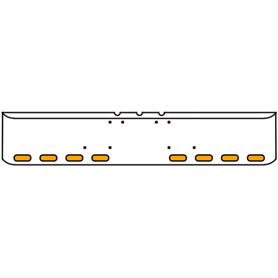 22 Inch Chrome Texas Rolled End Bumper With 8 Oval Amber/Clear Trux Leds, Chrome Bezels With Visor