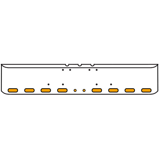 22 Inch Chrome Texas Rolled End Bumper With 8 Oval, 2 - 2 Inch Amber/Clear Trux Leds, Chrome Bezels With Visor