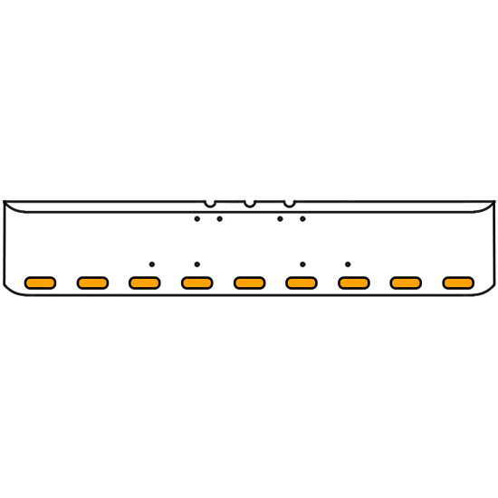 22 Inch Chrome Texas Rolled End Bumper With 9 Oval Amber/Amber Pearl Leds, Chrome Bezels With Visor