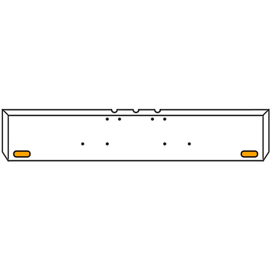 18 Inch Chrome Texas Boxed End Bumper Kit With Mount Holes And 2 Oval Amber-Clear Chrome Lights For Freightliner Classic 120 / Xl, Flc, Flt