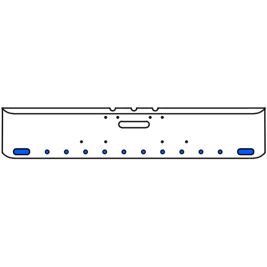 18 Inch Chrome Texas Square Bumper Kit With 2 Oval Lights And 10 Round Lights