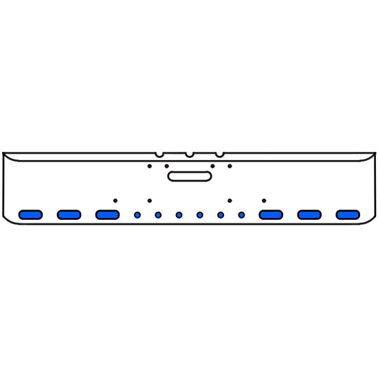 18 Inch Chrome Texas Square Bumper Kit With 6 Oval Lights And 6 Round Lights