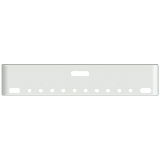 20 Inch Chrome Texas Rolled End Bumper With 2 Oval And 10 - 2 Inch Round Light Holes For Freightliner Classic, Flc And Coe 1984-1999
