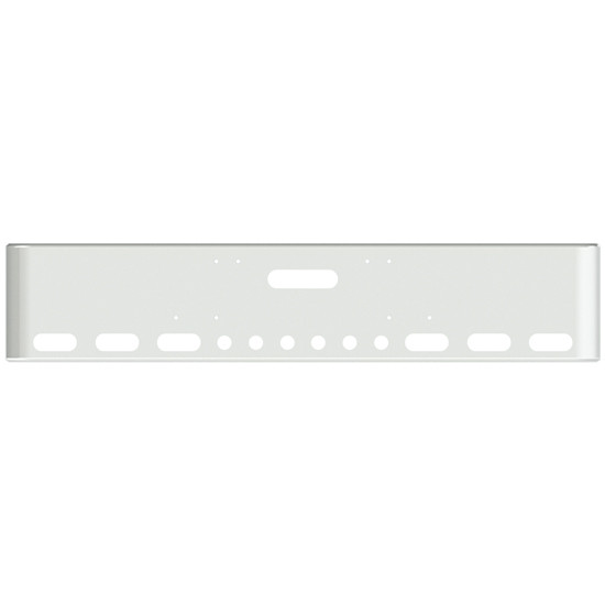 20 Inch Chrome Texas Rolled End Bumper With Center Tow And 6 Oval-6 Rnd 2 Inch Light Holes