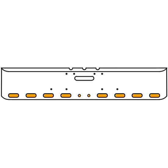 20 Inch Chrome Texas Square Bumper Kit With 8 Oval Lights And 2 Round Lights