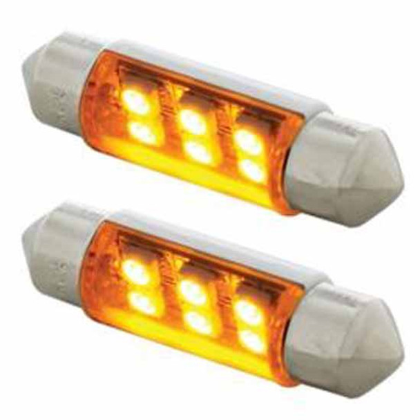 SMD LED 6418/6461-36MM Light Bulb W/ 6 Micro LEDs - Amber 2 Pack