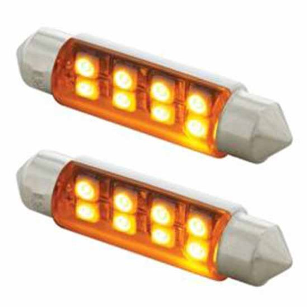 211-2 LED Light Bulb W/ 8 Micro LEDs - Amber 2 Pack