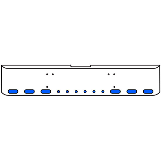 18 Inch Chrome Texas Square Bumper Kit With 6 Oval Lights And 6 Round Lights