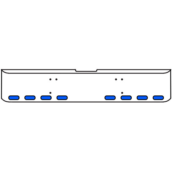 18 Inch Chrome Texas Square Bumper Kit With 8 Oval Lights