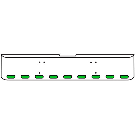 18 Inch Chrome Texas Square Bumper Kit With 9 Oval Lights