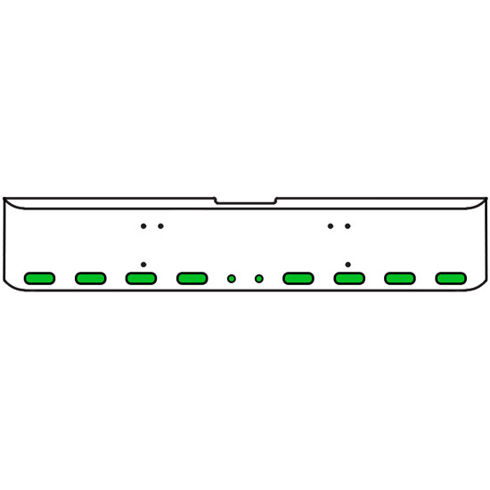 20 Inch Chrome Texas Square Bumper Kit With 8 Oval Lights And 2 Round Lights