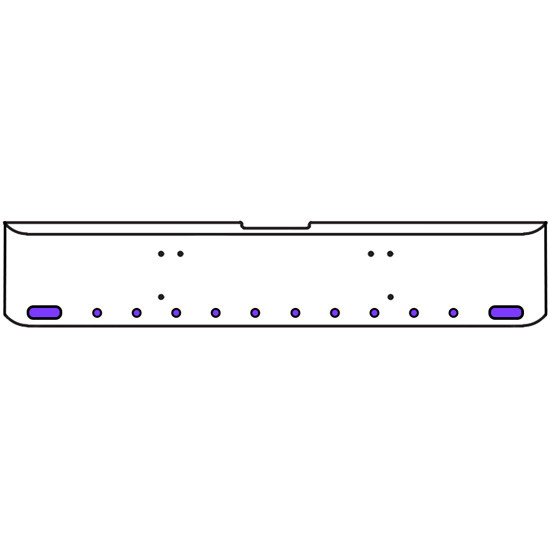 22 Inch Chrome Texas Square Bumper Kit With 2 Oval Lights And 10 Round Lights