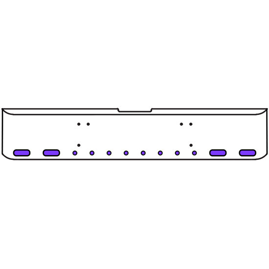 22 Inch Chrome Texas Square Bumper Kit With 4 Oval Lights And 8 Round Lights