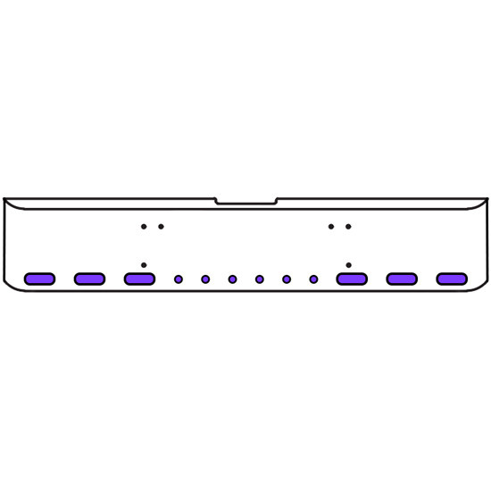 22 Inch Chrome Texas Square Bumper Kit With 6 Oval Lights And 6 Round Lights