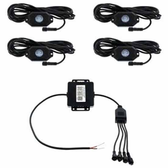 Bluetooth RGB Multi-Color 500 Lumen LED Rock Light - 4 Piece