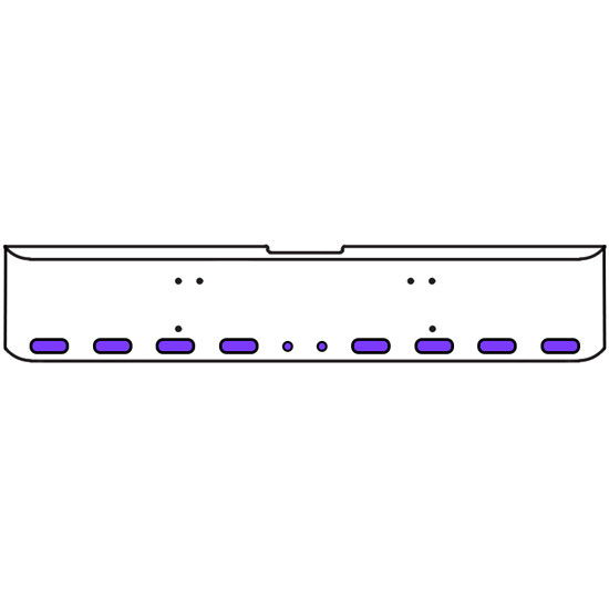 22 Inch Chrome Texas Square Bumper Kit With 8 Oval Lights And 2 Round Lights