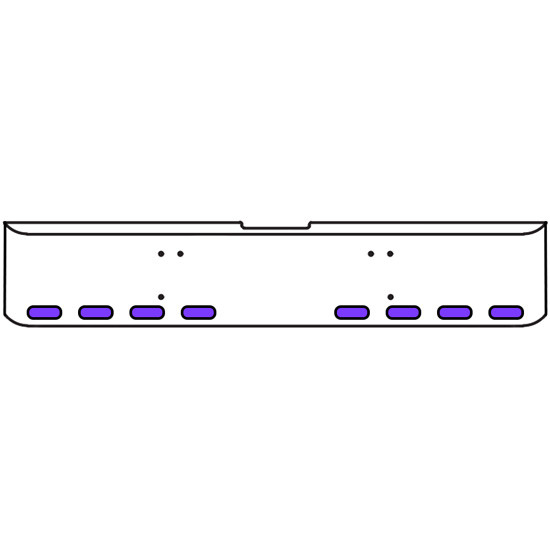22 Inch Chrome Texas Square Bumper Kit With 8 Oval Lights