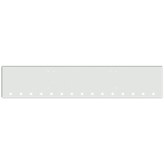 20 Inch Chrome Texas Boxed End Bumper With 15 M3 - P3 Light Holes For Freightliner Coronado New Style, 122 Sd SFA