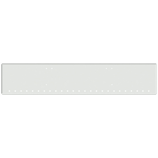 20 Inch Chrome Texas Boxed End Bumper With 25 Rnd 3/4 Inch Light Holes For Freightliner Coronado New Style, 122 Sd SFA