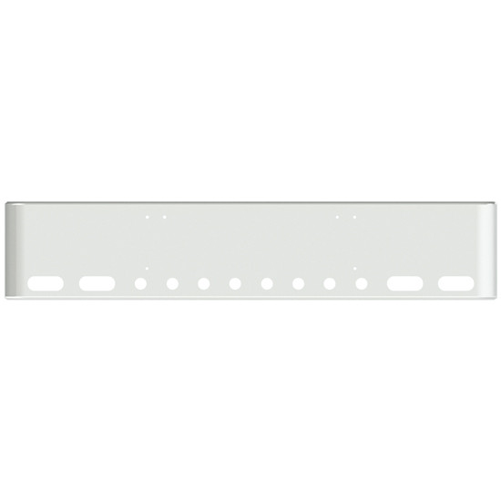 18 Inch Chrome Rolled End American Eagle Bumper With 4 Oval And 8 - 2 Inch Round Light Holes