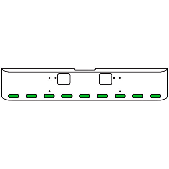 18 Inch Chrome Texas Square Bumper Kit With 9 Oval Lights