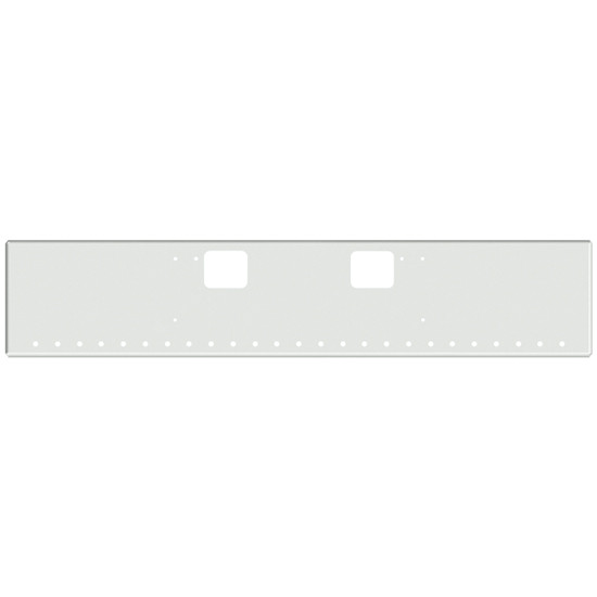 18 Inch Chrome Texas Boxed End Bumper With Tow And 25 Rnd 3/4 Inch Light Holes For Freightliner Coronado New Style, 122 Sd SFA