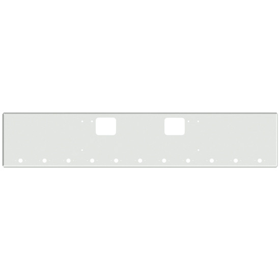 18 Inch Chrome Texas Boxed End Bumper With Tow And 11 M1-P1 Light Holes For Freightliner Coronado New Style, 122 Sd SFA