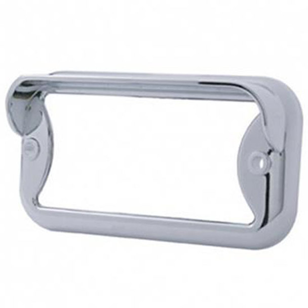 Chrome Small Rectangular Light Bezel W/ Visor