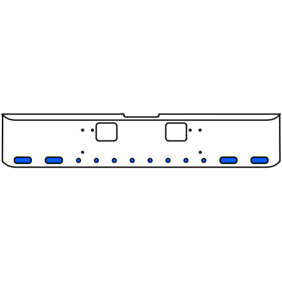 20 Inch Chrome Texas Square Bumper Kit With 4 Oval Lights And 8 Round Lights