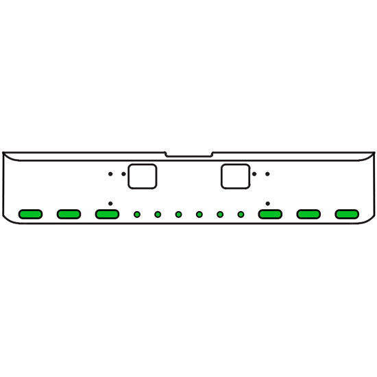 20 Inch Chrome Texas Square Bumper Kit With 6 Oval Lights And 6 Round Lights