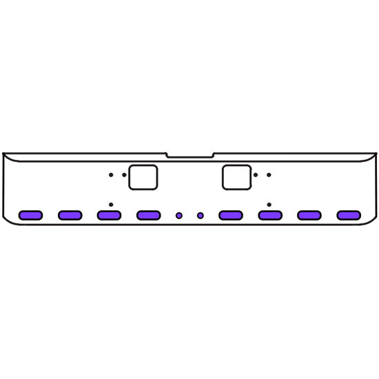 20 Inch Chrome Texas Square Bumper Kit With 8 Oval Lights And 2 Round Lights