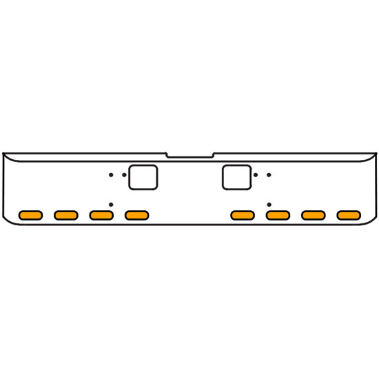 20 Inch Chrome Texas Square Bumper Kit With 8 Oval Lights