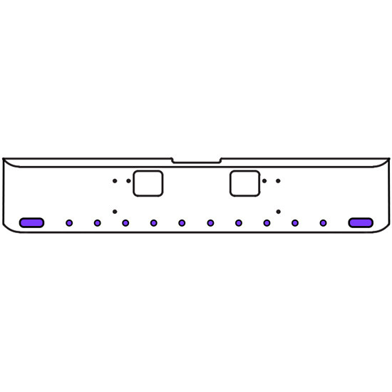 22 Inch Chrome Texas Square Bumper Kit With 2 Oval Lights And 10 Round Lights