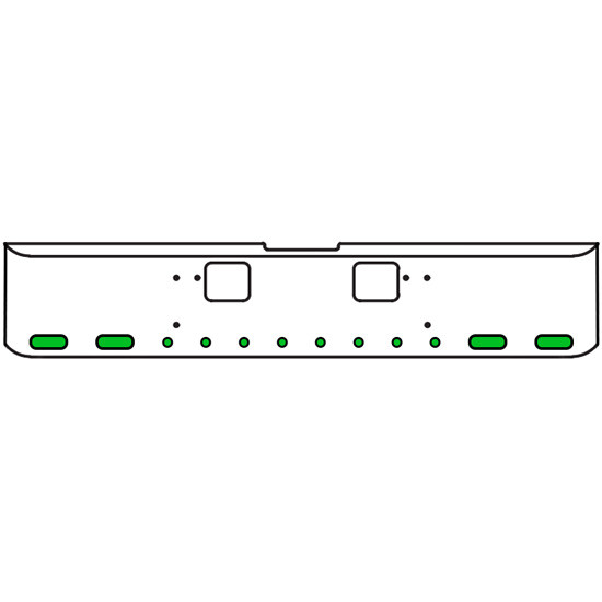 22 Inch Chrome Texas Square Bumper Kit With 4 Oval Lights And 8 Round Lights