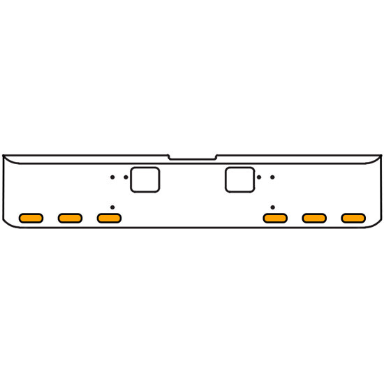 22 Inch Chrome Texas Square Bumper Kit With 6 Oval Lights