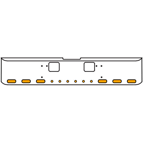 22 Inch Chrome Texas Square Bumper Kit With 6 Oval Lights And 6 Round Lights