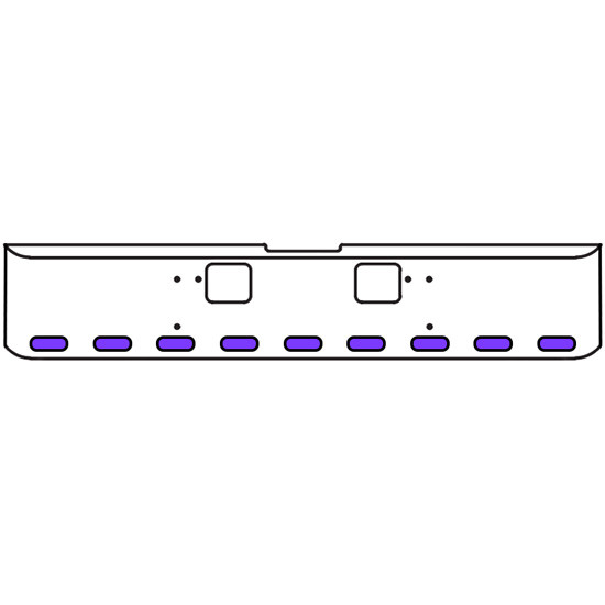 22 Inch Chrome Texas Square Bumper Kit With 9 Oval Lights