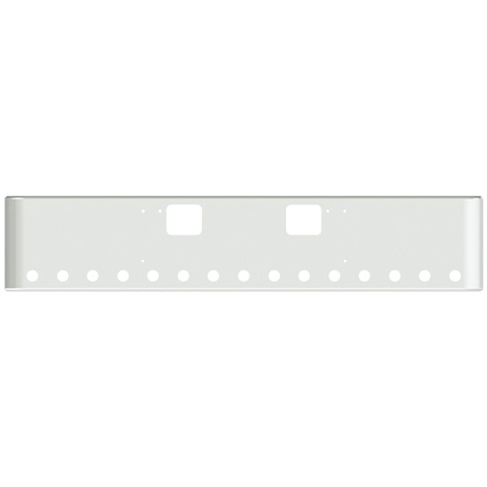 22 Inch Chrome Texas Rolled End Bumper With Tow, 15 - 2 Inch Round Light Holes For Coronado New Style, 122Sd