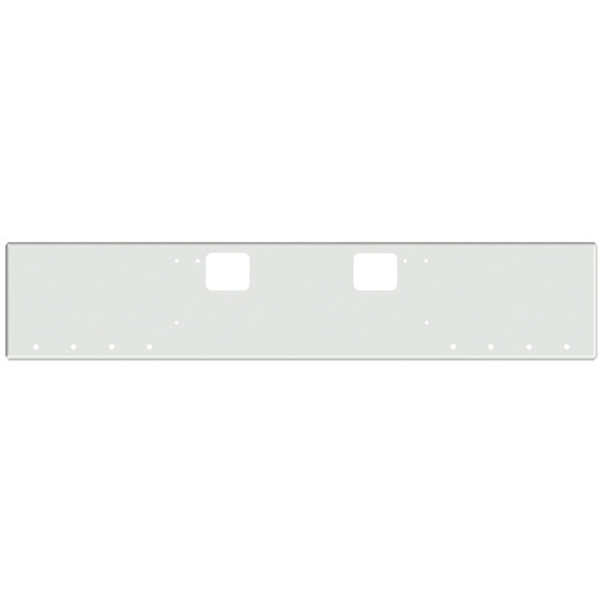 20 Inch Chrome Texas Boxed End Bumper With Tow 8 Rnd 3/4 Inch And End Rnd 3/4 Inch Light Holes For Freightliner Coronado New Style, 122 Sd SFA