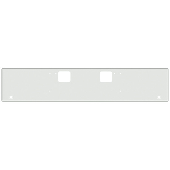 20 Inch Chrome Texas Boxed End Bumper With Tow And 2 M3 - P3 Light Holes For Freightliner Coronado New Style, 122 Sd SFA