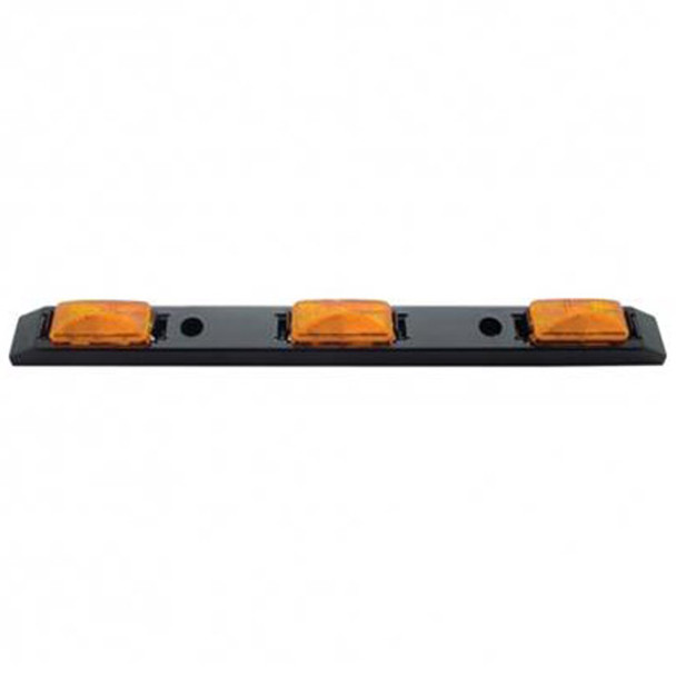 Black Poly Mini Identification Light Bar W/ 3 Amber Lights - Pre Wired